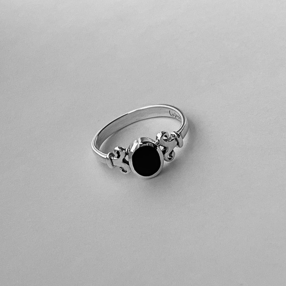 Sterling Silver Black Onyx Ring, Stone Ring, Silver Rings, Protection Ring - Picture 10 of 10